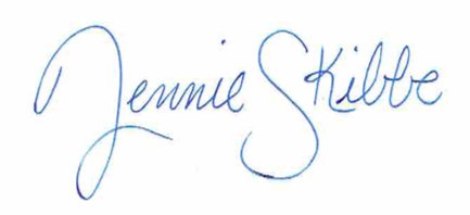 Jennie Skibbe Signature